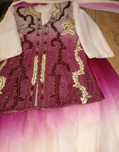 Kids Costumes to Hire - Indian - Traditional - Cream & Maroon - GIRL